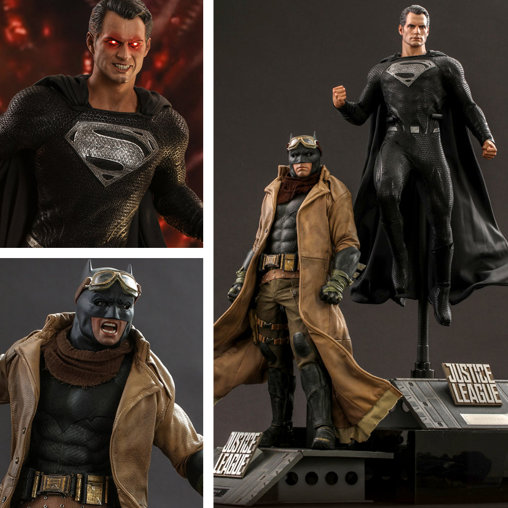 Zack Snyders Justice League: Knightmare Batman und Black Suit Superman, Typ: 1/6 Figuren