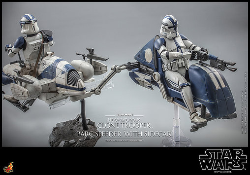 Star Wars - The Clone Wars: Heavy Weapons Clone Trooper und BARC Speeder mit Sidecar, 1/6 Figur ... https://spaceart.de/produkte/sw165-star-wars-heavy-weapons-clone-trooper-and-barc-speeder-with-sidecar-hot-toys.php