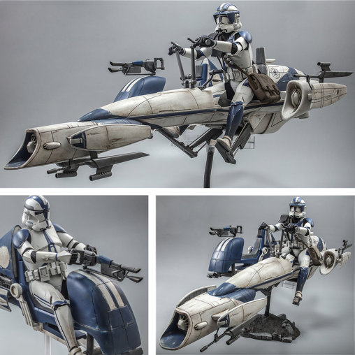 Star Wars - The Clone Wars: Heavy Weapons Clone Trooper und BARC Speeder mit Sidecar, 1/6 Figur