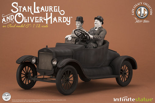 Am Rande der Kreissäge: Laurel und Hardy mit Ford Model T, Fertig-Modell von Infinite Statue