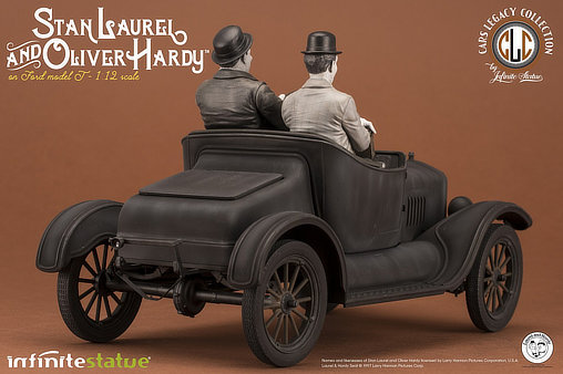 Am Rande der Kreissäge: Laurel und Hardy mit Ford Model T, Fertig-Modell von Infinite Statue