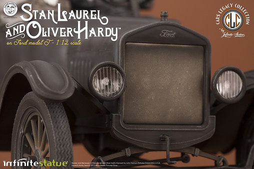 Am Rande der Kreissäge: Laurel und Hardy mit Ford Model T, Fertig-Modell von Infinite Statue