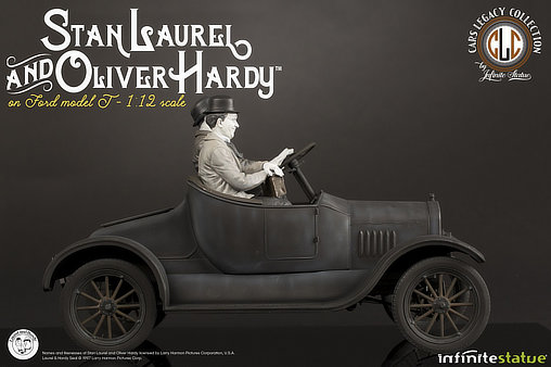 Am Rande der Kreissäge: Laurel und Hardy mit Ford Model T, Fertig-Modell von Infinite Statue