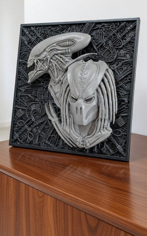 Alien vs. Predator: Final Fight 3D Wallplaque, 3D Wallplaque von SPACEart