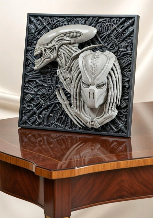 Alien vs. Predator: Final Fight 3D Wallplaque, 3D Wallplaque von SPACEart