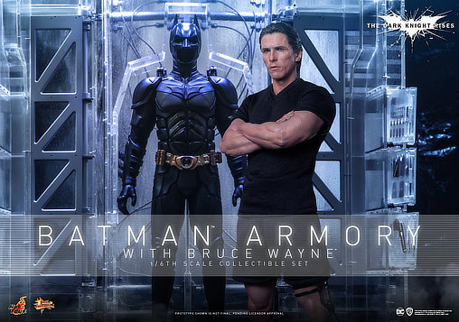 Batman - The Dark Knight Rises: Batman Armory with Bruce Wayne, 1/6 Figur von Hot Toys
