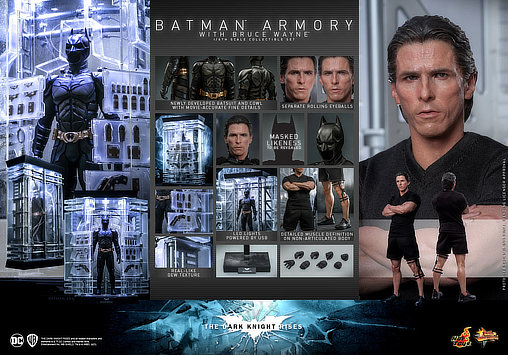 Batman - The Dark Knight Rises: Batman Armory with Bruce Wayne, 1/6 Figur von Hot Toys
