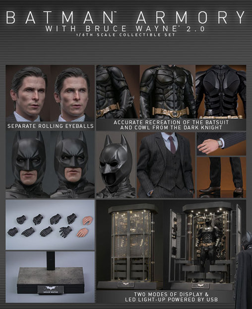 Batman - The Dark Knight: Batman Armory with Bruce Wayne - 2.0, 1/6 Figur von Hot Toys