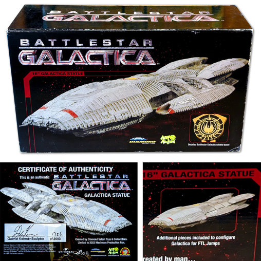 Battlestar Galactica: Galactica, Fertig-Modell ... https://spaceart.de/produkte/bsg001-battlestar-galactica-modell-statue.php