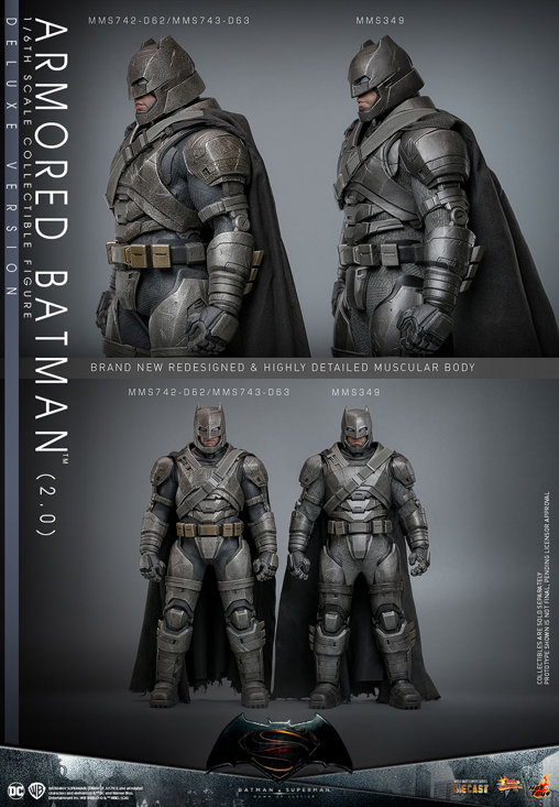 Batman v Superman - Dawn of Justice: Armored Batman 2.0 - Deluxe, 1/6 Figur von Hot Toys