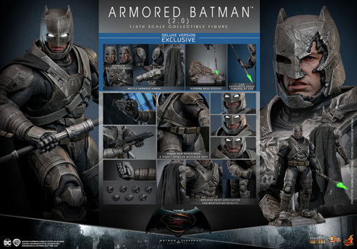 Batman v Superman - Dawn of Justice: Armored Batman 2.0 - Deluxe, 1/6 Figur von Hot Toys