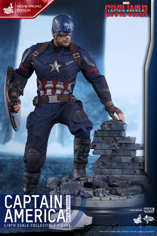 Captain America - Civil War: Captain America - Battling Version - Movie Promo Edition, 1/6 Figur von Hot Toys