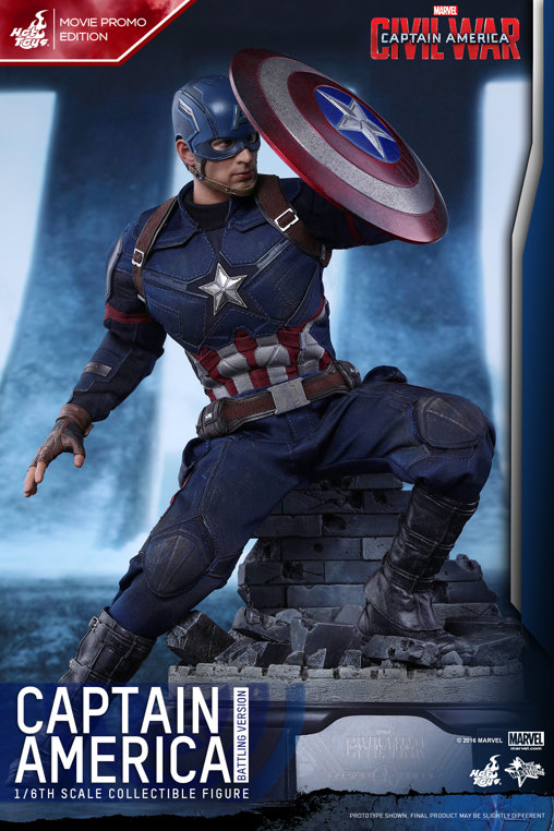 Captain America - Civil War: Captain America - Battling Version - Movie Promo Edition, 1/6 Figur von Hot Toys