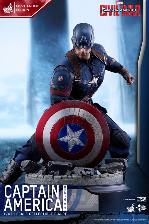 Captain America - Civil War: Captain America - Battling Version - Movie Promo Edition, 1/6 Figur von Hot Toys