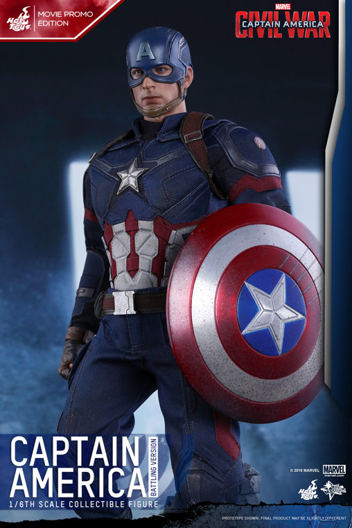 Captain America - Civil War: Captain America - Battling Version - Movie Promo Edition, 1/6 Figur von Hot Toys