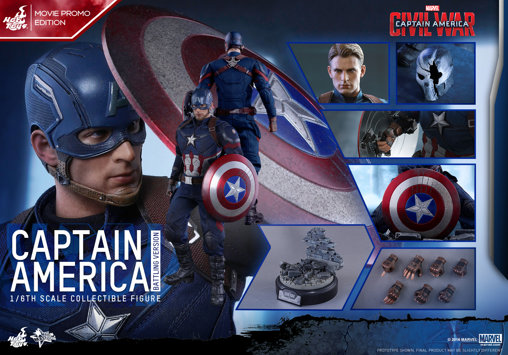 Captain America - Civil War: Captain America - Battling Version - Movie Promo Edition, 1/6 Figur von Hot Toys