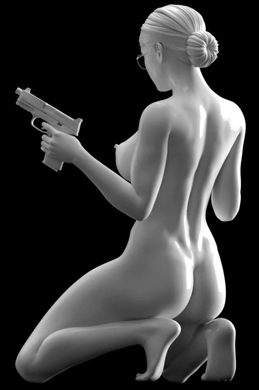 Enjoy in White: Bella, Statue von SPACEart