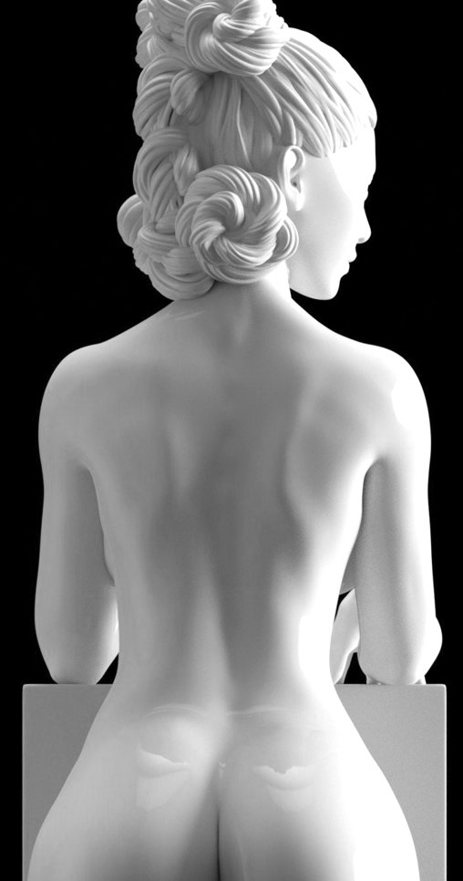 Enjoy in White: A Cup of Love, Statue von SPACEart