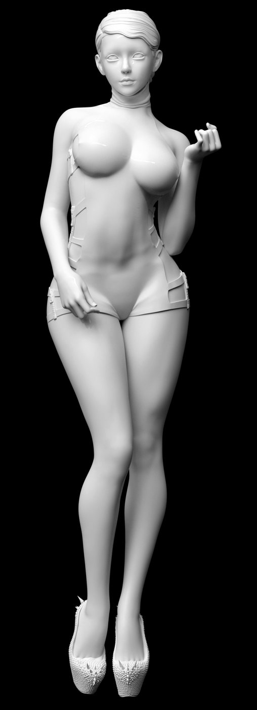 Enjoy in White: Cindy, Statue von SPACEart