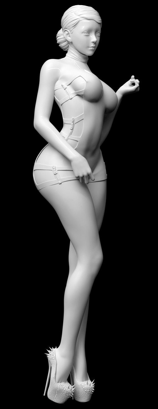 Enjoy in White: Cindy, Statue von SPACEart