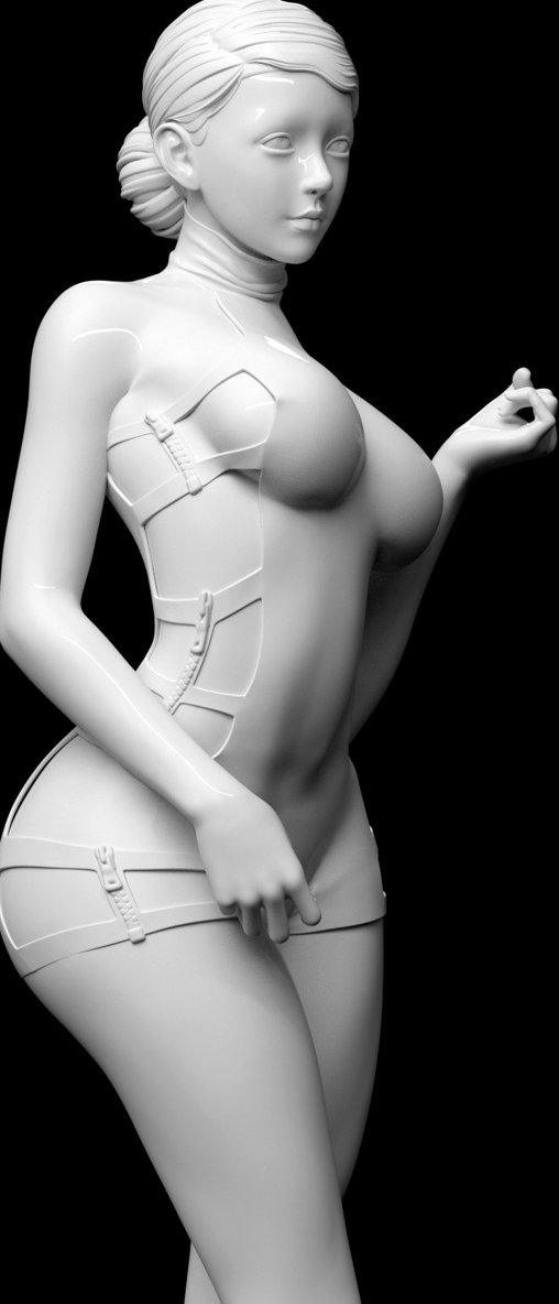 Enjoy in White: Cindy, Statue von SPACEart