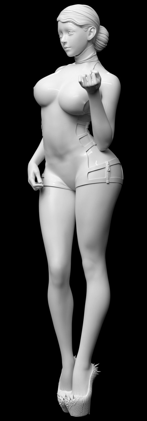 Enjoy in White: Cindy, Statue von SPACEart