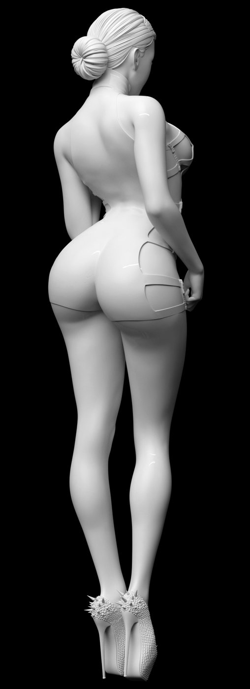 Enjoy in White: Cindy, Statue von SPACEart