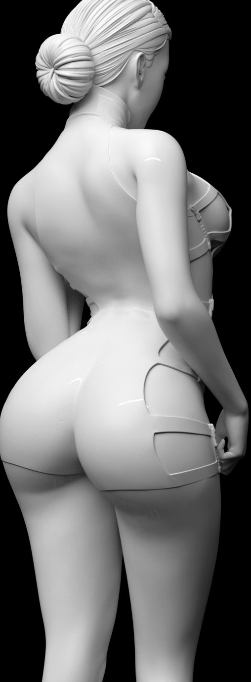 Enjoy in White: Cindy, Statue von SPACEart