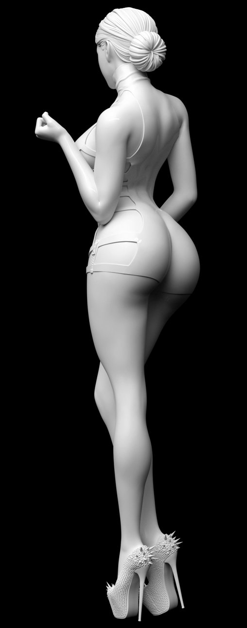 Enjoy in White: Cindy, Statue von SPACEart