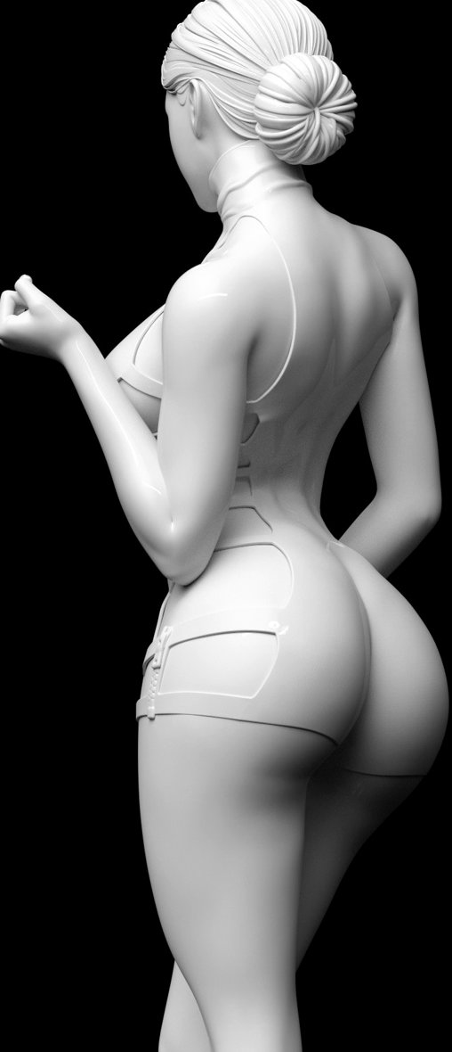 Enjoy in White: Cindy, Statue von SPACEart