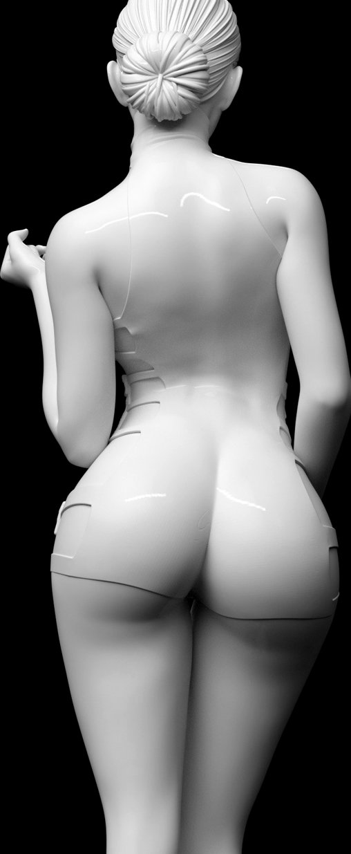 Enjoy in White: Cindy, Statue von SPACEart