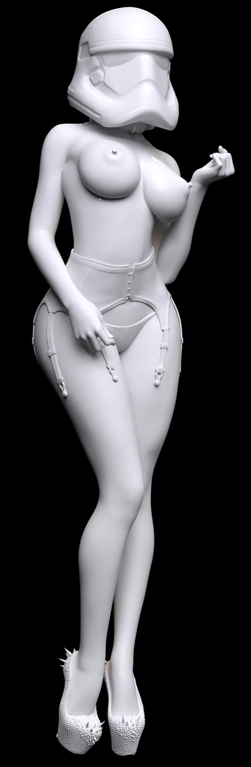 Enjoy in White: Star Girl, Statue von SPACEart