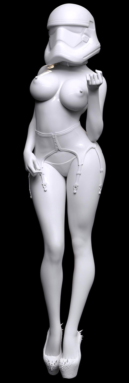 Enjoy in White: Star Girl, Statue von SPACEart
