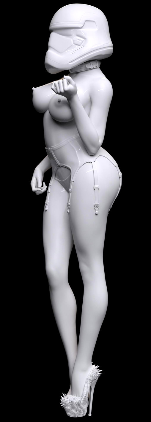 Enjoy in White: Star Girl, Statue von SPACEart