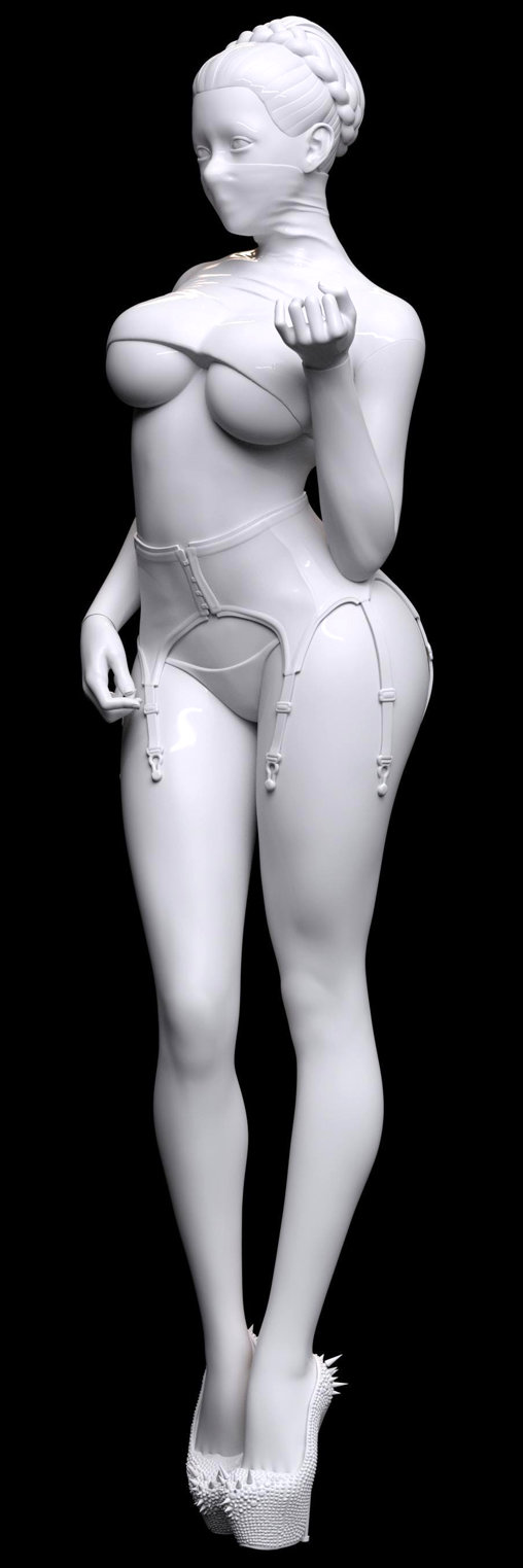 Enjoy in White: Mysterious Johanna, Statue von SPACEart