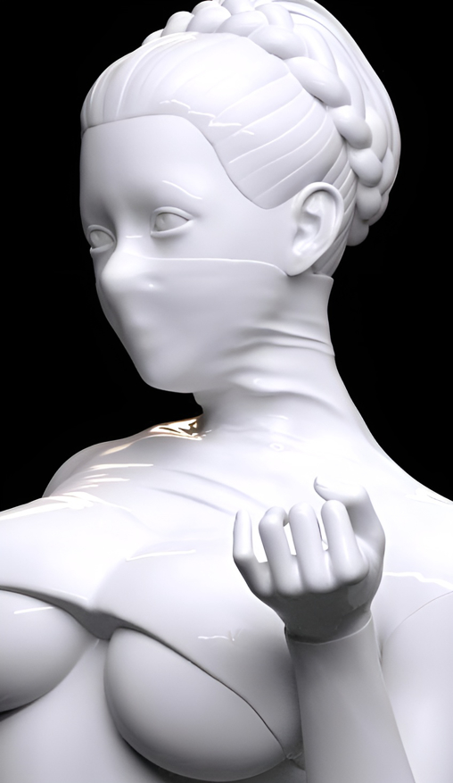Enjoy in White: Mysterious Johanna, Statue von SPACEart