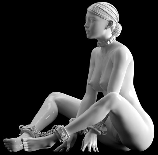Enjoy in White: Dream in Chains, Statue von SPACEart