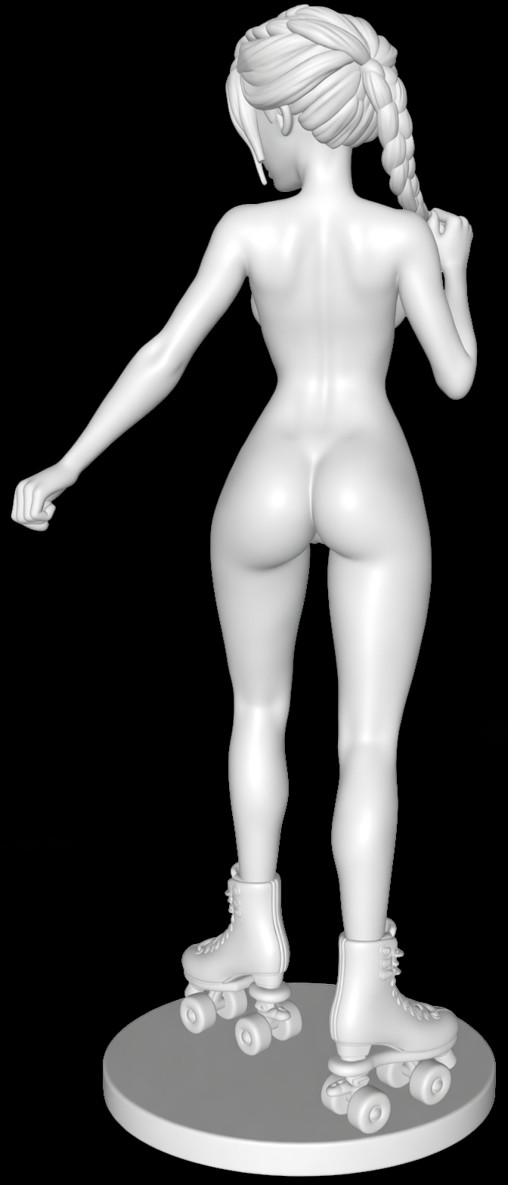 Enjoy in White: Rollergirl Elenna, Statue von SPACEart