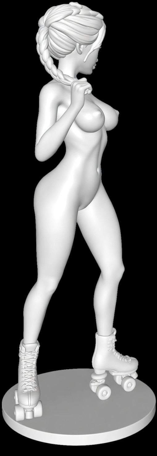 Enjoy in White: Rollergirl Elenna, Statue von SPACEart
