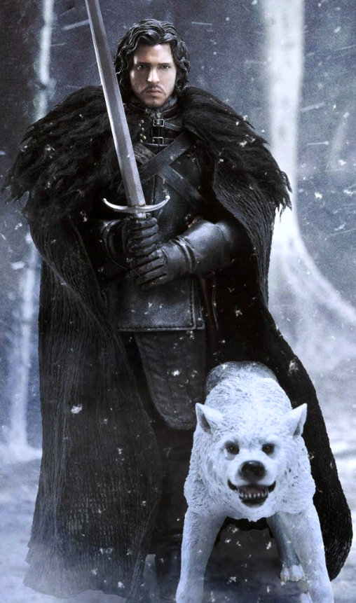 Game of Thrones: Jon Snow und Ghost, 1/6 Figur von ThreeZero