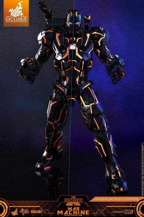 Iron Man 2: Neon Tech War Machine - DieCast, 1/6 Figur von Hot Toys