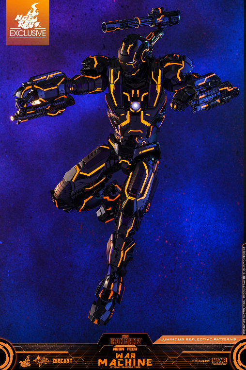 Iron Man 2: Neon Tech War Machine - DieCast, 1/6 Figur von Hot Toys