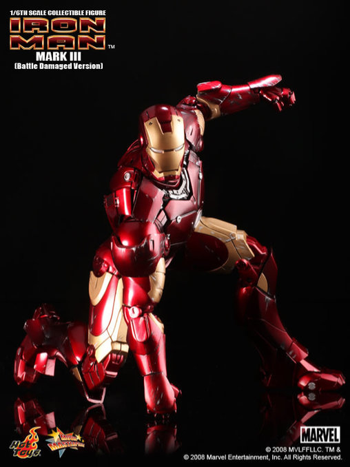 Iron Man 1: Iron Man Mark III - Battle Damaged, 1/6 Figur von Hot Toys