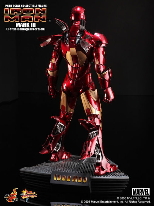 Iron Man 1: Iron Man Mark III - Battle Damaged, 1/6 Figur von Hot Toys