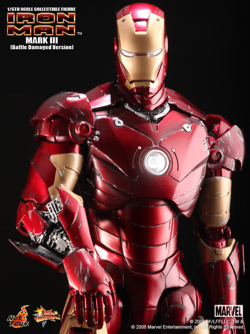 Iron Man 1: Iron Man Mark III - Battle Damaged, 1/6 Figur von Hot Toys