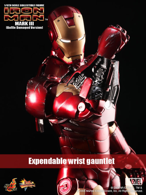 Iron Man 1: Iron Man Mark III - Battle Damaged, 1/6 Figur von Hot Toys