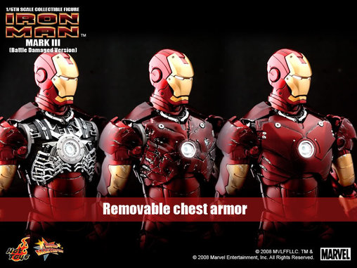 Iron Man 1: Iron Man Mark III - Battle Damaged, 1/6 Figur von Hot Toys