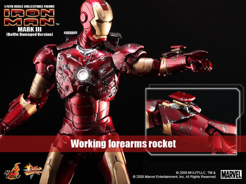 Iron Man 1: Iron Man Mark III - Battle Damaged, 1/6 Figur von Hot Toys