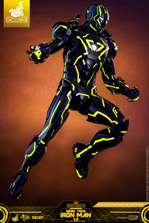 Iron Man 2: Neon Tech Iron Man 2.0 - DieCast, 1/6 Figur von Hot Toys