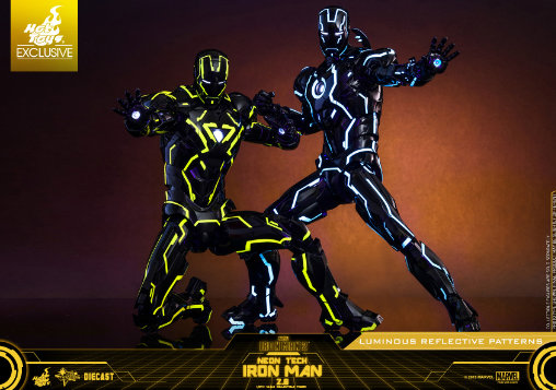 Iron Man 2: Neon Tech Iron Man 2.0 - DieCast, 1/6 Figur von Hot Toys